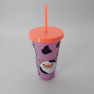 Color changing tumbler . Connor the cow themed.